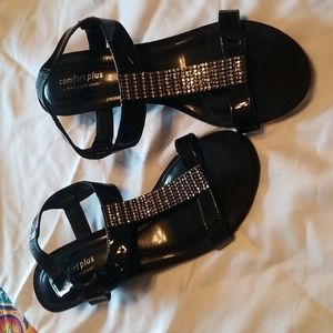 Dressy black wedge  sandles